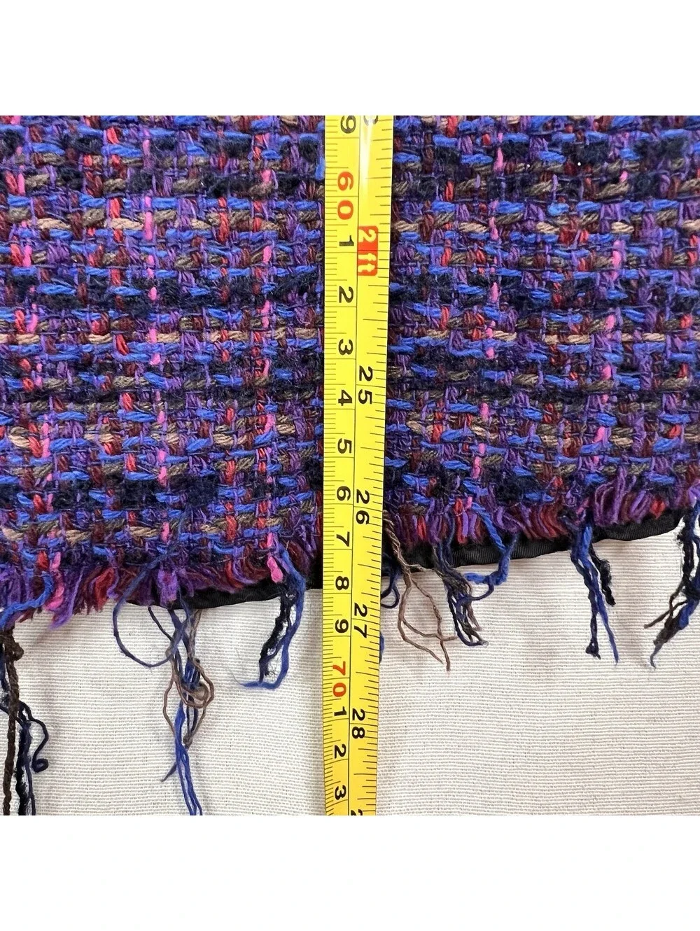 Zara Girl Purple Pink Blue Tweed Jumper Dress Size 10